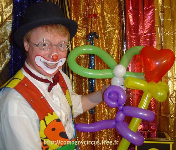 clown pour anniversaire ballons